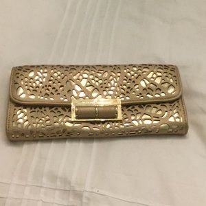 Gold clutch with gold chain